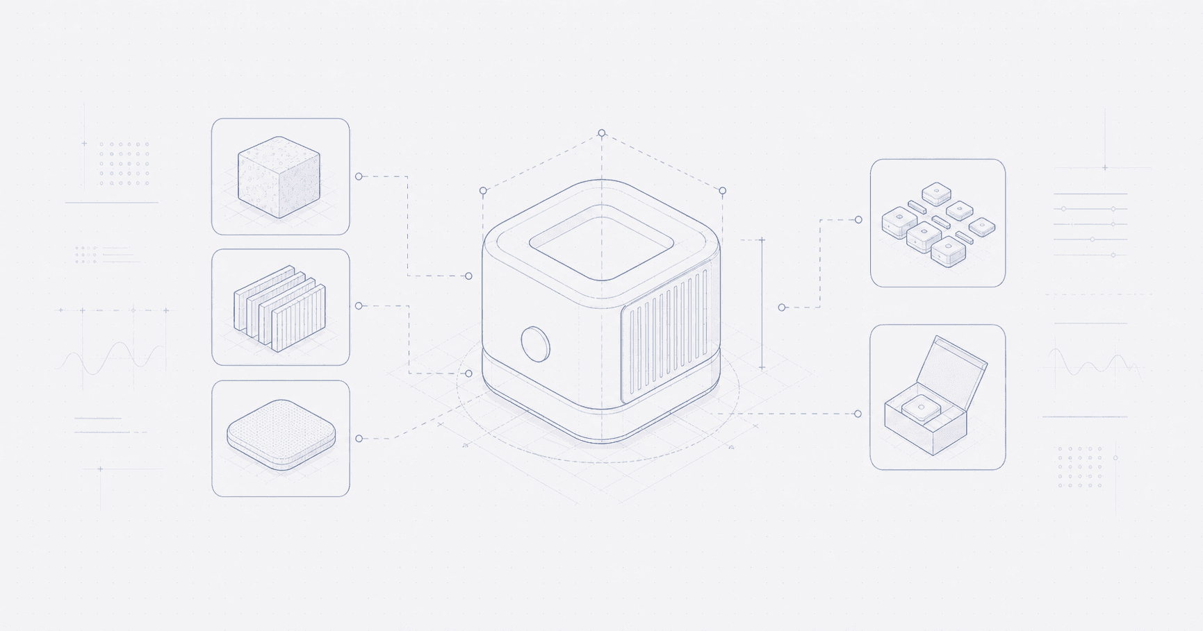 A custom object design moving from form exploration to production details